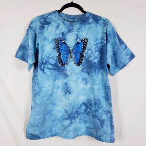 Butterfly Tee Tie-Dye Mens M Blue Tourist Wildlife Souvenir Made in Costa Rica